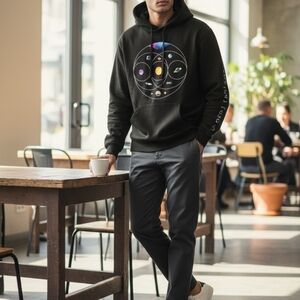 Coldplay Music of the Spheres Tour Hoodie Black Graphic Size M